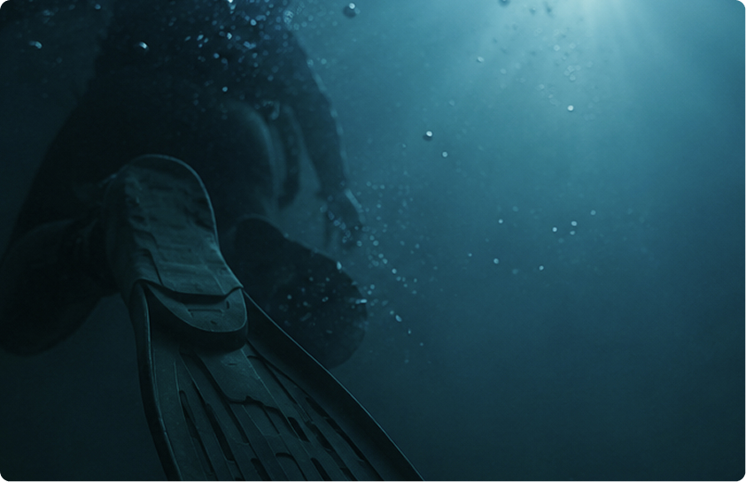 Diver under water